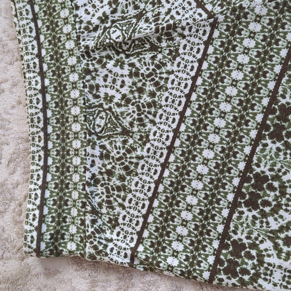 CB Established 1962 Boho Maxi Y2K Skirt L Green Pattern A-Line - Picture 7 of 12